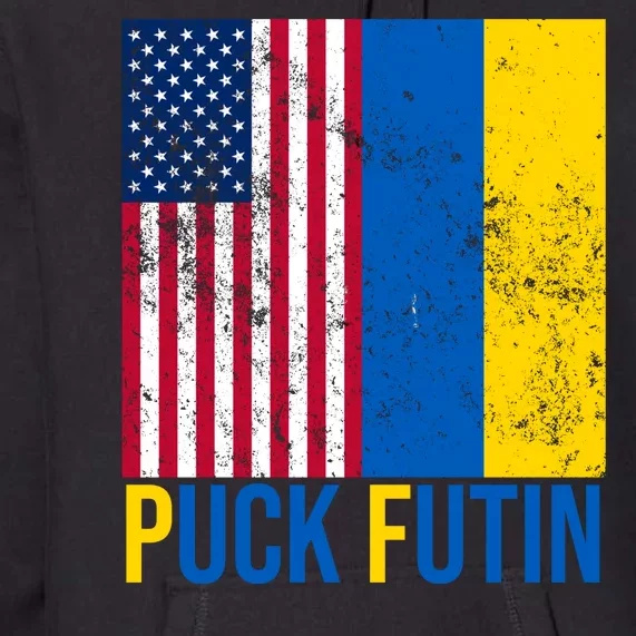 Ukraine Puck Futin USA Flag Premium Hoodie