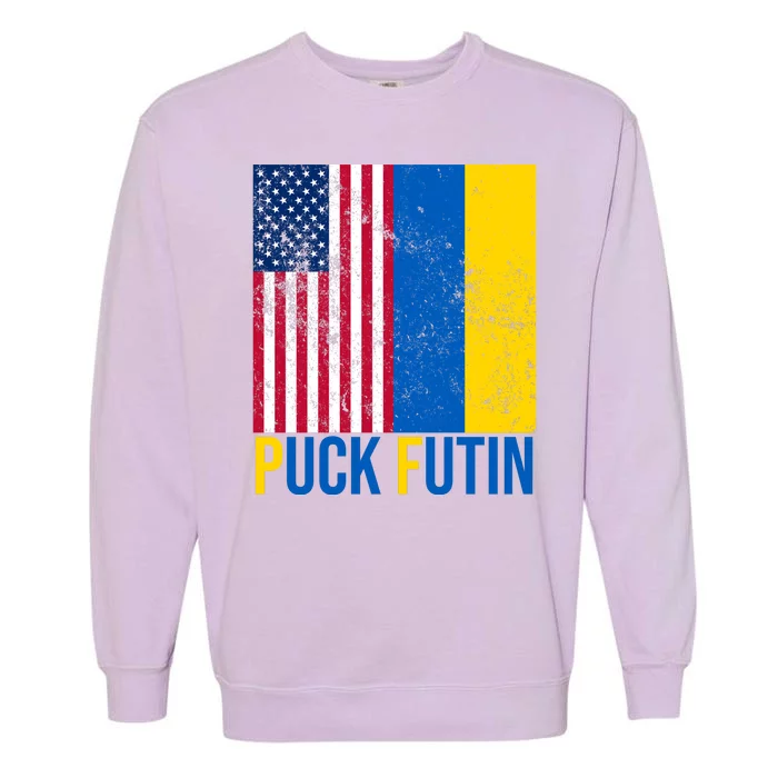 Ukraine Puck Futin USA Flag Garment-Dyed Sweatshirt