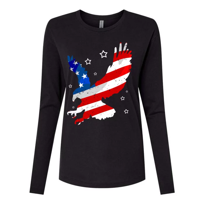 Usa Patriotic Flying Eagle Gift 4th Of July Womens Cotton Relaxed Long Sleeve T-Shirt