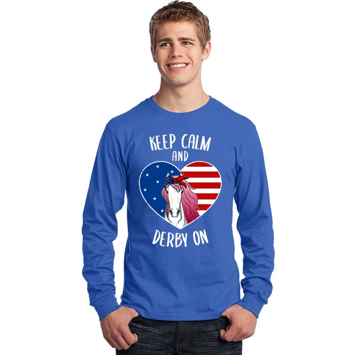 Us Patriots Flag Horse Racing Jockeys Derby Race Racing Meaningful Gift Tall Long Sleeve T-Shirt