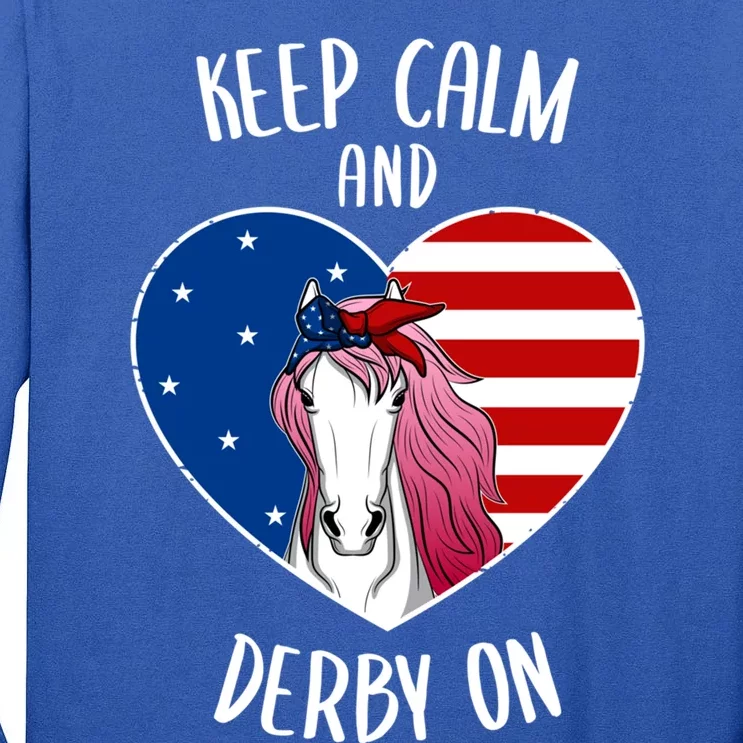 Us Patriots Flag Horse Racing Jockeys Derby Race Racing Meaningful Gift Tall Long Sleeve T-Shirt