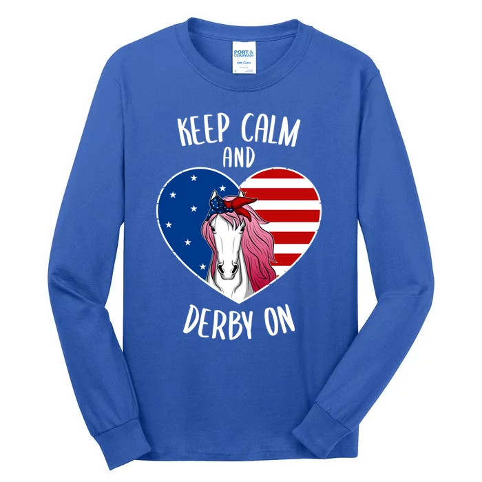 Us Patriots Flag Horse Racing Jockeys Derby Race Racing Meaningful Gift Tall Long Sleeve T-Shirt