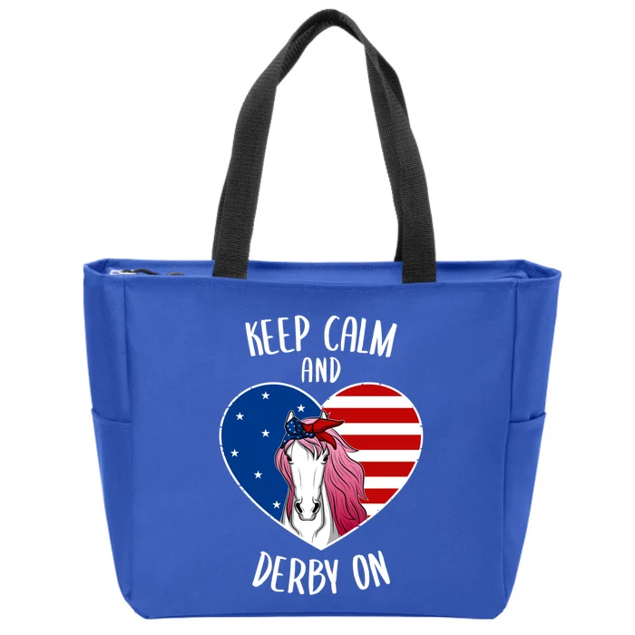 Us Patriots Flag Horse Racing Jockeys Derby Race Racing Meaningful Gift Zip Tote Bag