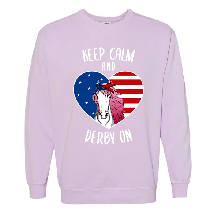 Us Patriots Flag Horse Racing Jockeys Derby Race Racing Meaningful Gift Garment-Dyed Sweatshirt