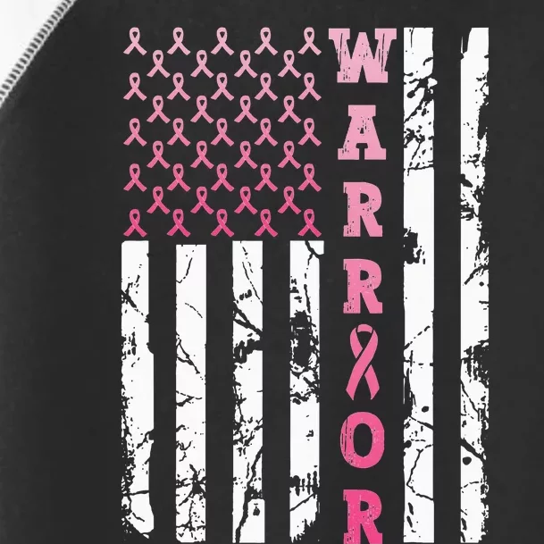 USA Pink Flag Awareness Month October Breast Cancer Warrior Toddler Fine Jersey T-Shirt