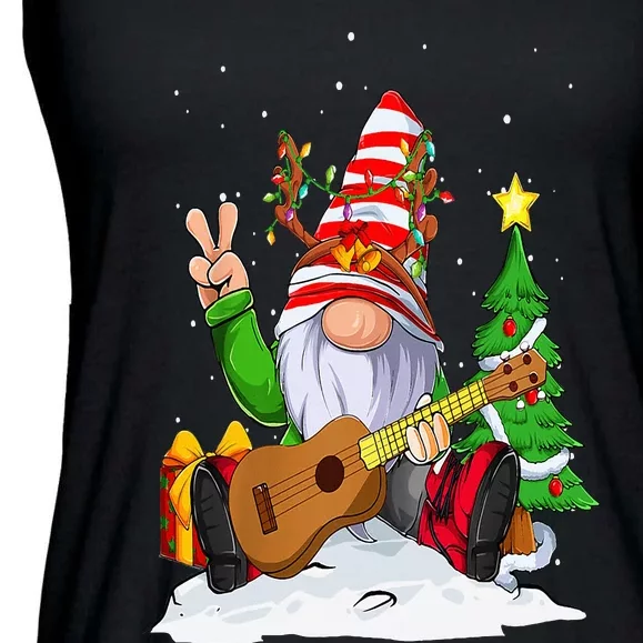 Ukulele Player Gnomes Christmas for Ukulele Lover Ladies Essential Flowy Tank