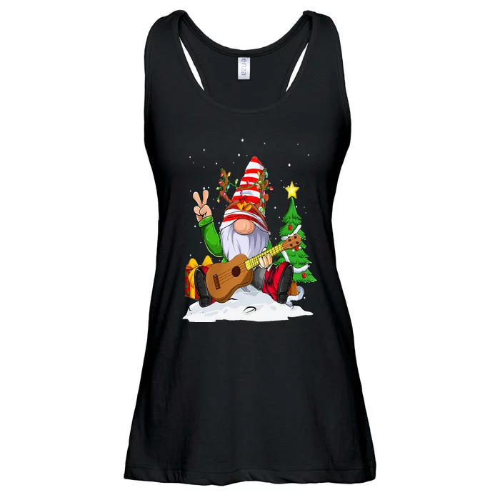 Ukulele Player Gnomes Christmas for Ukulele Lover Ladies Essential Flowy Tank