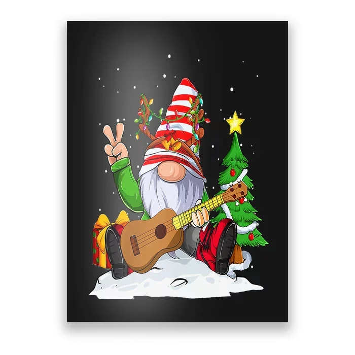 Ukulele Player Gnomes Christmas for Ukulele Lover Poster