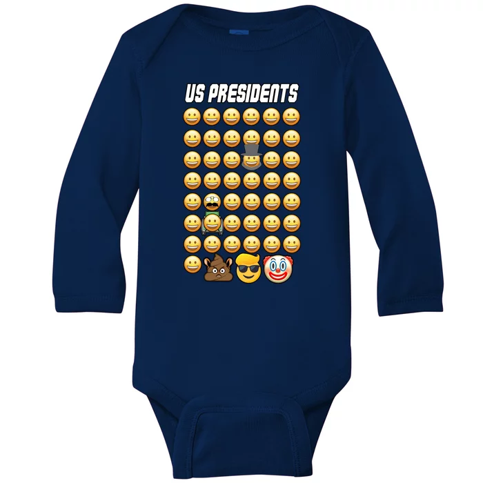 US Presidents History Baby Long Sleeve Bodysuit