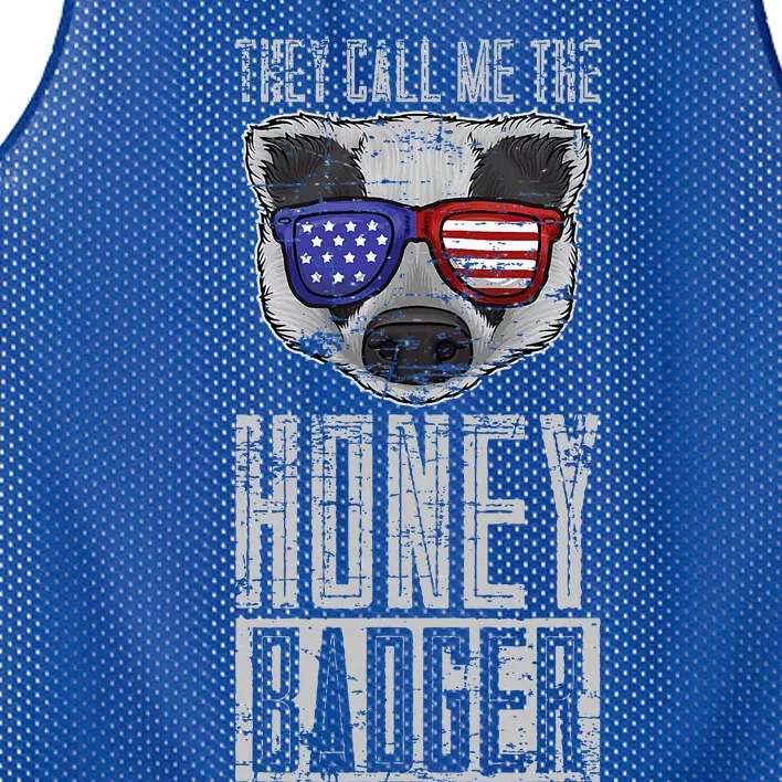 Us Pride Honey Badger Ratel Gift Honey Badger Mesh Reversible Basketball Jersey Tank