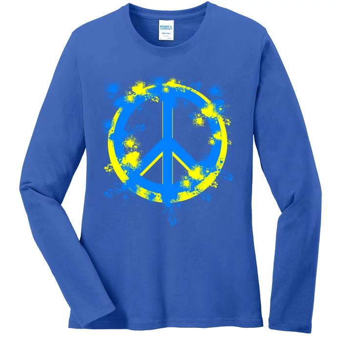 Ukraine Peace In Ukraine I Stand With Ukraine Flag Support Gift Ladies Long Sleeve Shirt