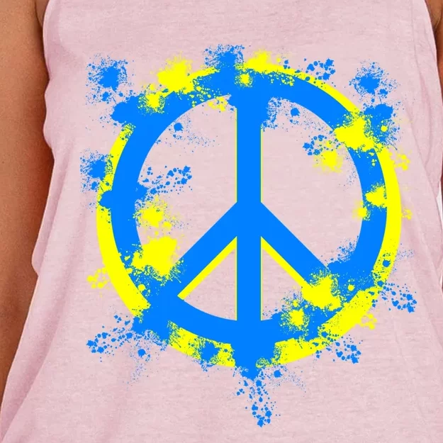 Ukraine Peace In Ukraine I Stand With Ukraine Flag Support Gift Women's Knotted Racerback Tank