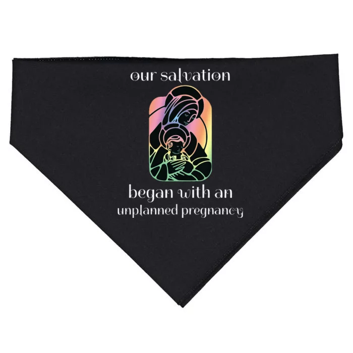 Unplanned Pregnancy Jesus & Mary Prolife Faith USA-Made Doggie Bandana