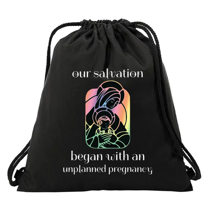 Unplanned Pregnancy Jesus & Mary Prolife Faith Drawstring Bag