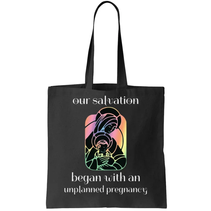 Unplanned Pregnancy Jesus & Mary Prolife Faith Tote Bag