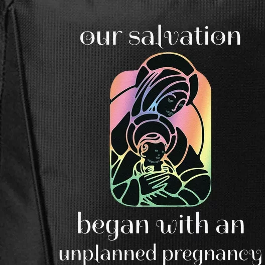 Unplanned Pregnancy Jesus & Mary ProLife Faith City Backpack