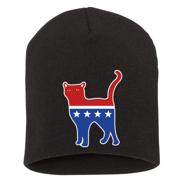 Usa Political Kitty Cat Vote Short Acrylic Beanie