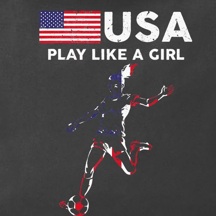 Usa Play Like A Girl Soccer Football Usa Flag Zip Tote Bag