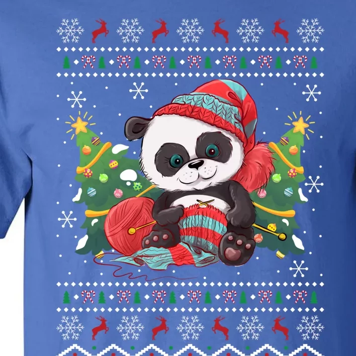 Ugly Panda Lover Xmas Tree Santa Panda Christmas Gift Tall T-Shirt