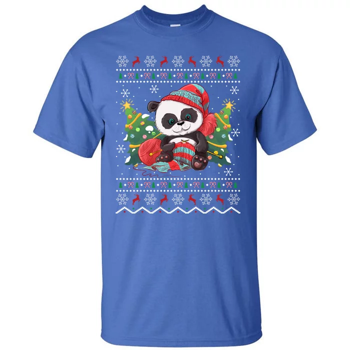 Ugly Panda Lover Xmas Tree Santa Panda Christmas Gift Tall T-Shirt