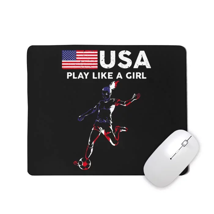 USA Play Like a Soccer Football USA Flag Mousepad