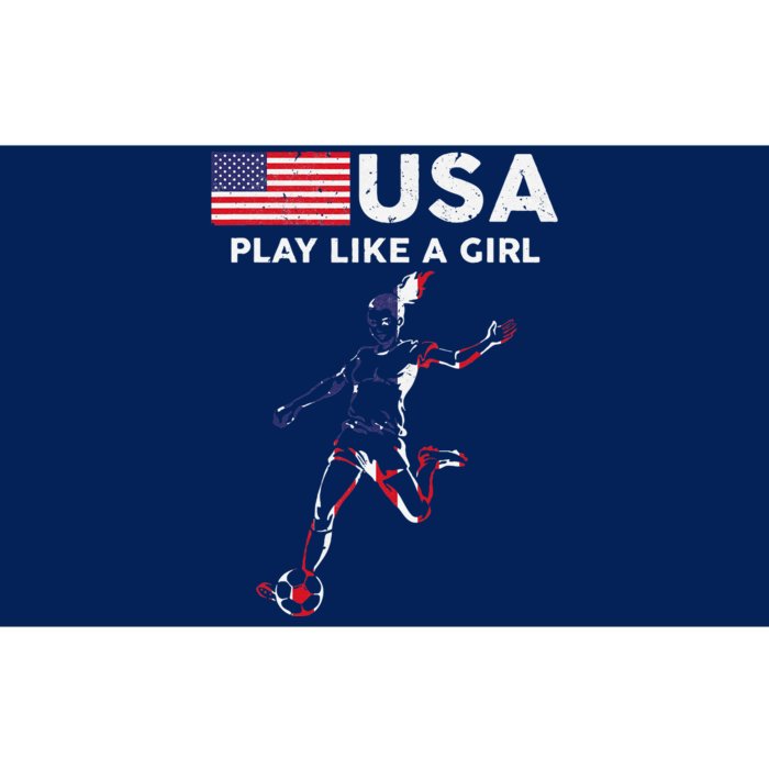 Usa Play Like A Girl Soccer Football Usa Flag Bumper Sticker