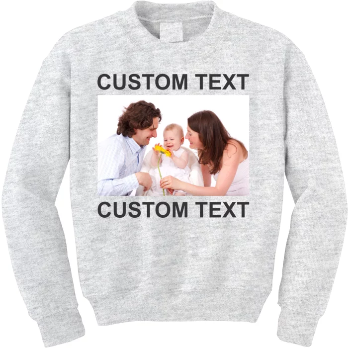 Upload Personalize Design or Photo Custom Text Kids Sweatshirt