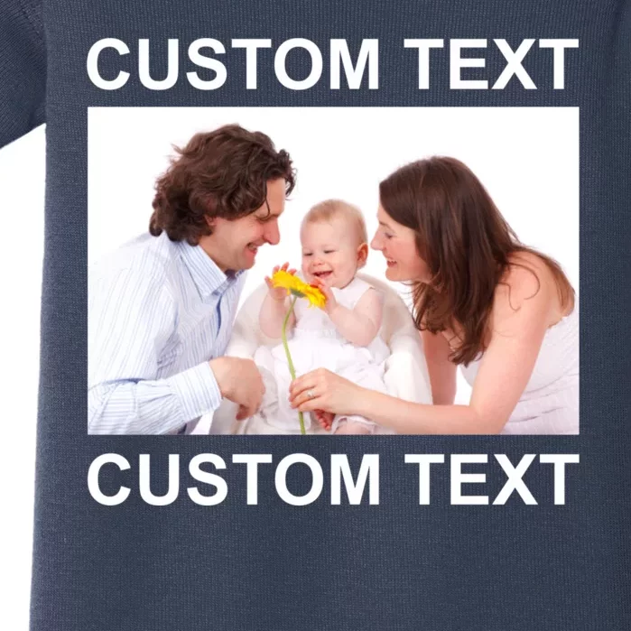 Upload Personalize Design or Photo Custom Text Baby Bodysuit