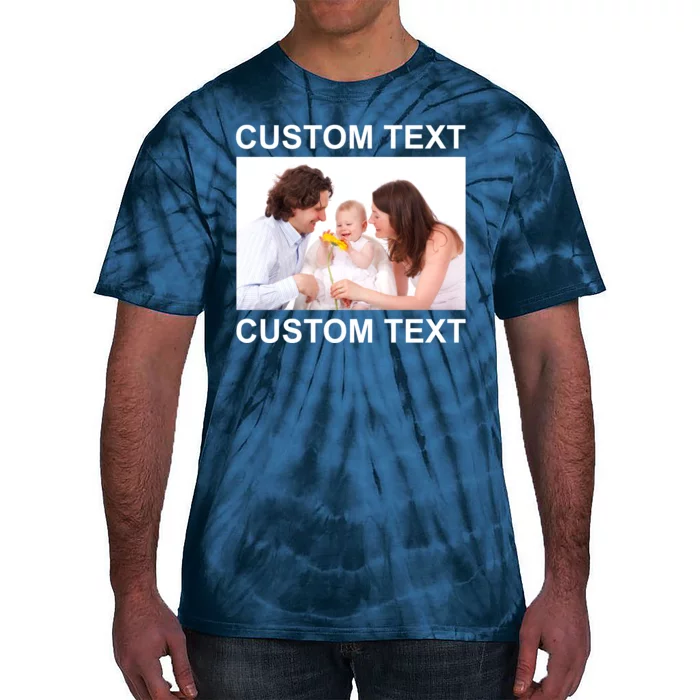 Upload Personalize Design or Photo Custom Text Tie-Dye T-Shirt