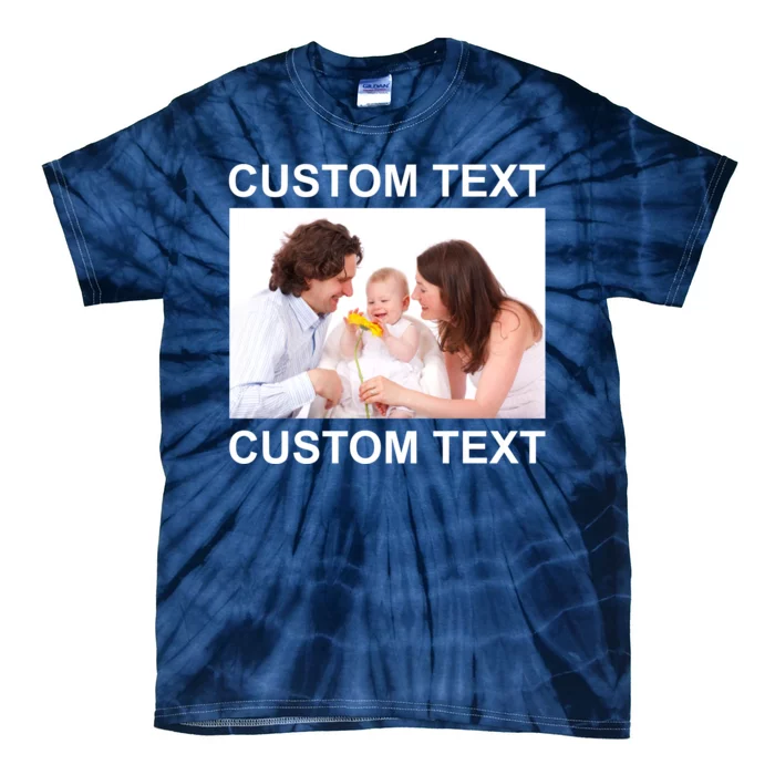 Upload Personalize Design or Photo Custom Text Tie-Dye T-Shirt