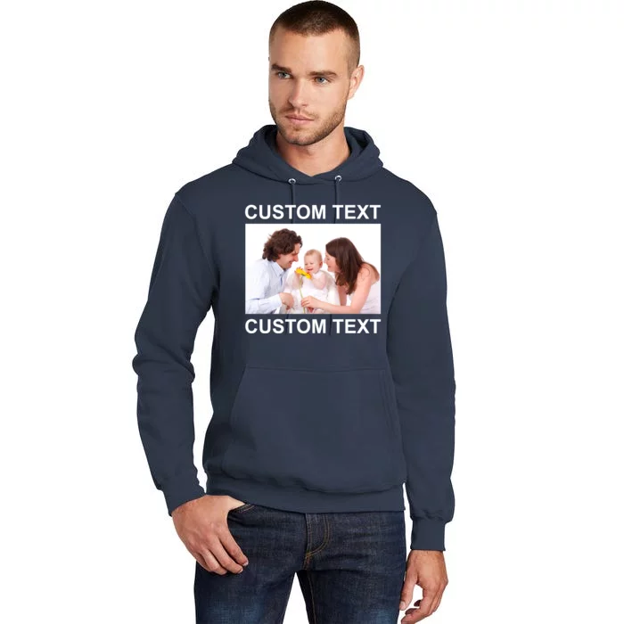 Upload Personalize Design or Photo Custom Text Tall Hoodie