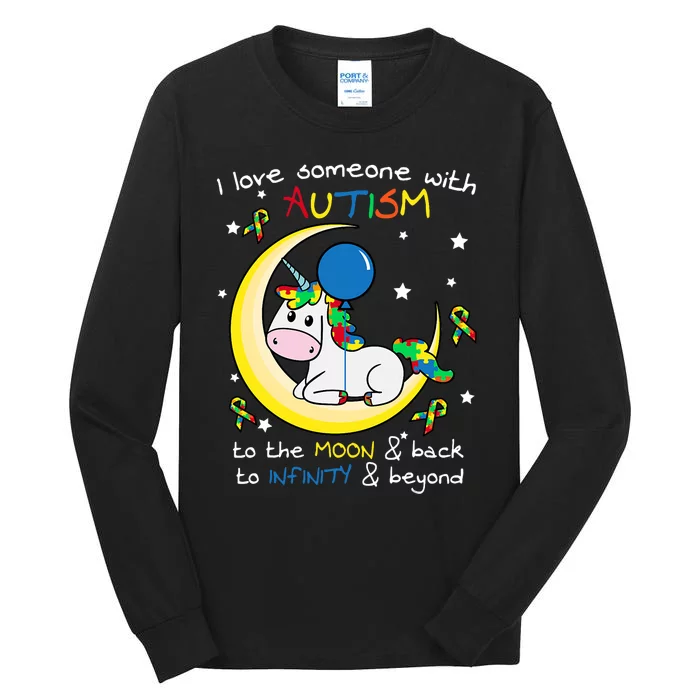 Unicorn Puzzle Moon Star Inspirational Autism Awareness Gift Tall Long Sleeve T-Shirt