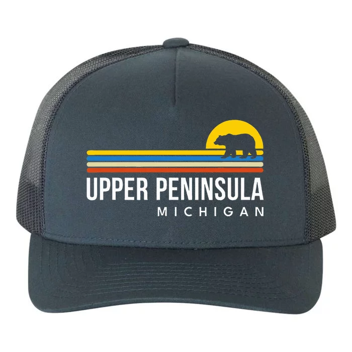 Upper Peninsula Michigan Mi Bear Vintage Retro Souvenirs Yupoong Adult 5-Panel Trucker Hat