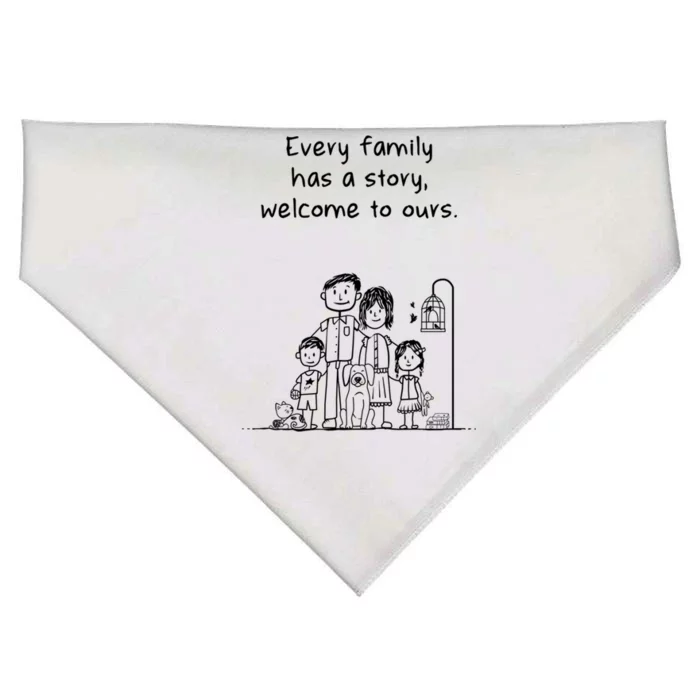 Uplifting Positive Message 'Every Family Has A Story' Gift USA-Made Doggie Bandana