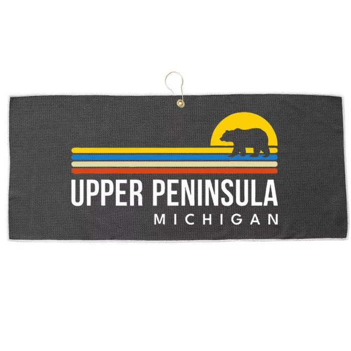 Upper Peninsula Michigan Mi Bear Large Microfiber Waffle Golf Towel