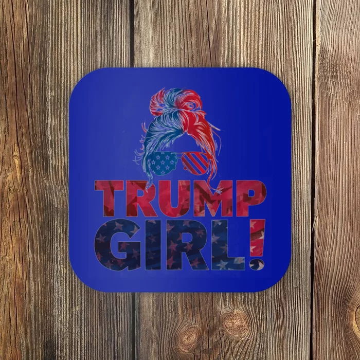 Usa Patriotic Messy Bun Trump Trump 2024 Election Gift Coaster