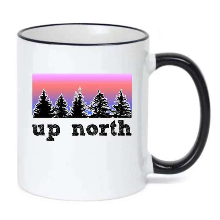 UpNorth Sunset Pine Tree Lake Life Nature Black Color Changing Mug