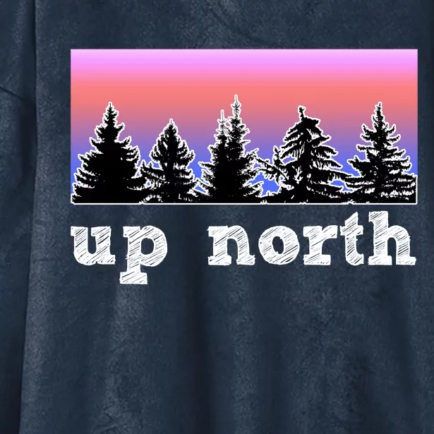 UpNorth Sunset Pine Tree Lake Life Nature Hooded Wearable Blanket