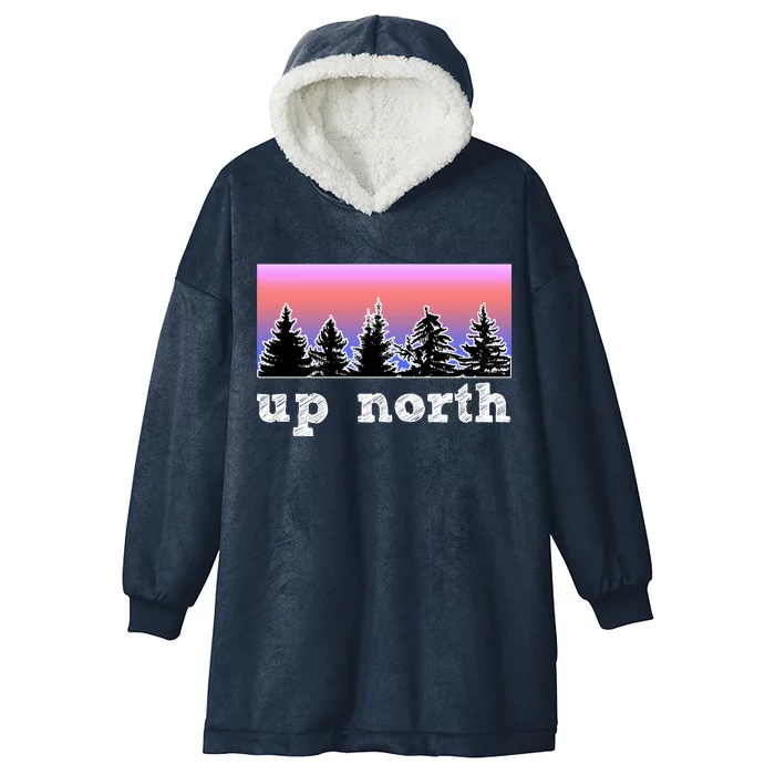 UpNorth Sunset Pine Tree Lake Life Nature Hooded Wearable Blanket