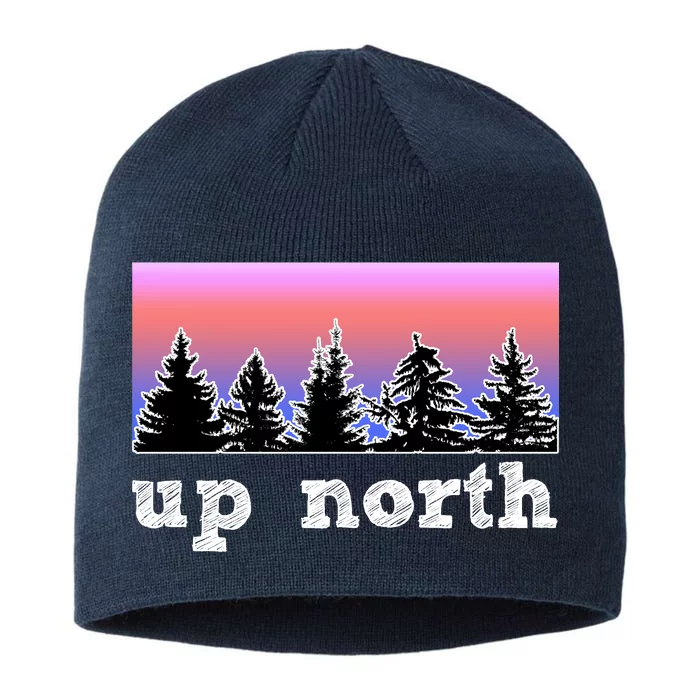 UpNorth Sunset Pine Tree Lake Life Nature 8 1/2in Sustainable Knit Beanie