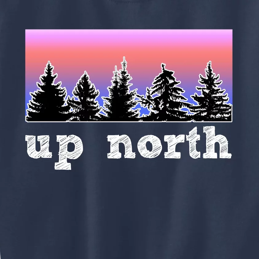 UpNorth Sunset Pine Tree Lake Life Nature Kids Sweatshirt