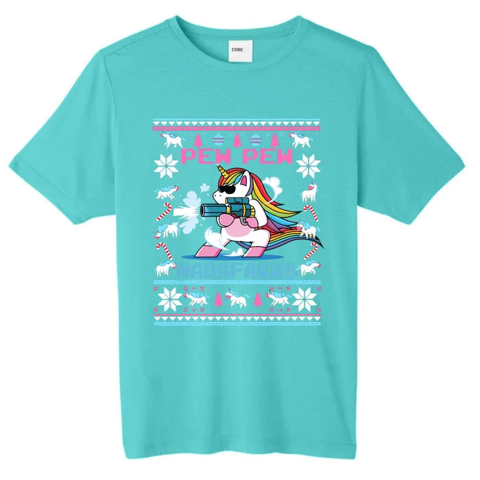 Unicorn Pew Pew Madafakas Ugly Christmas Sweater ChromaSoft Performance T-Shirt