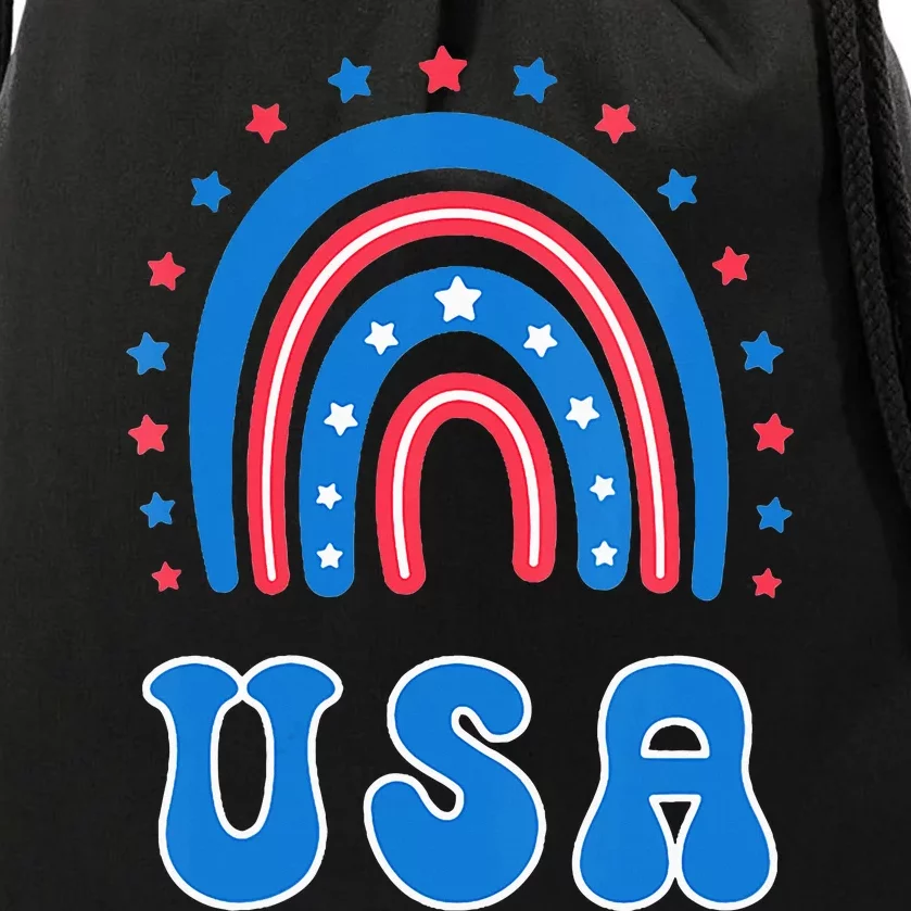 Usa Patriotic Proud To Be An American Drawstring Bag