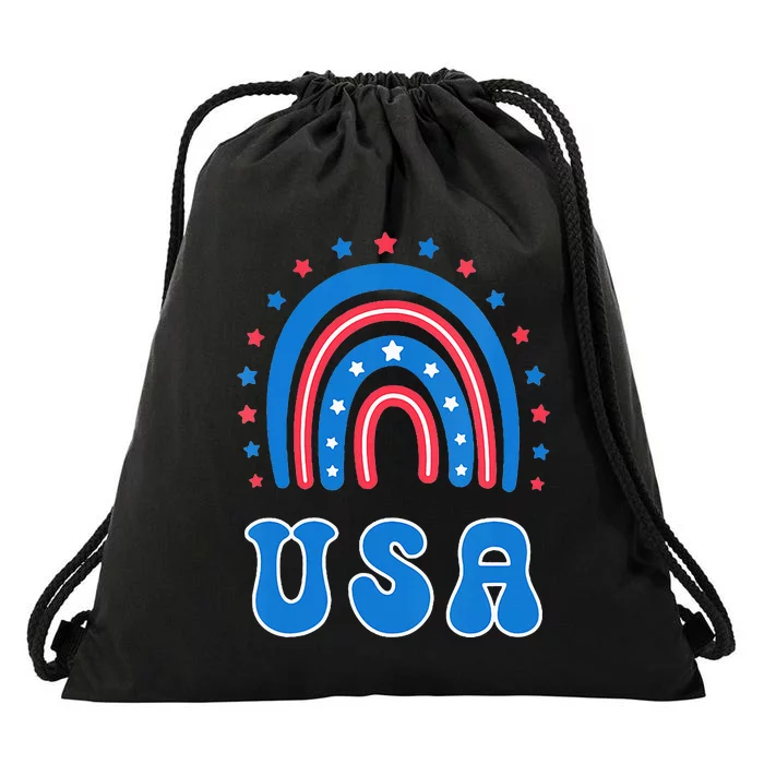 Usa Patriotic Proud To Be An American Drawstring Bag