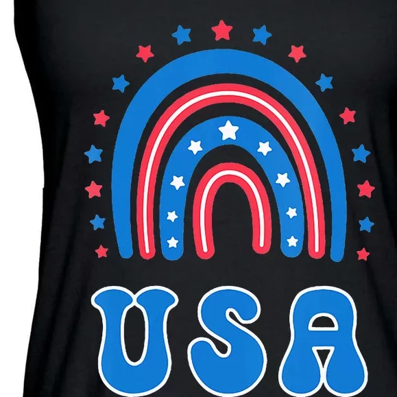 Usa Patriotic Proud To Be An American Ladies Essential Flowy Tank