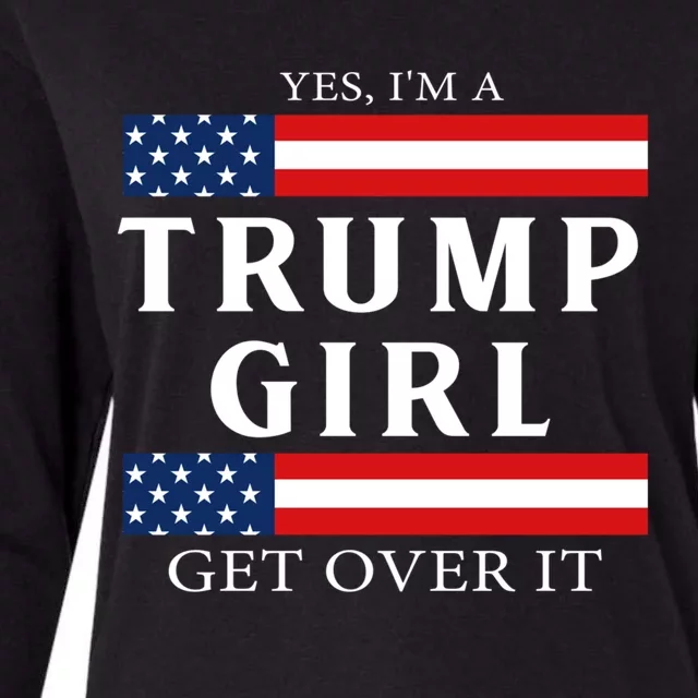 Usa Patriotic Proud Trump Girl Vote America Flag Design Womens Cotton Relaxed Long Sleeve T-Shirt