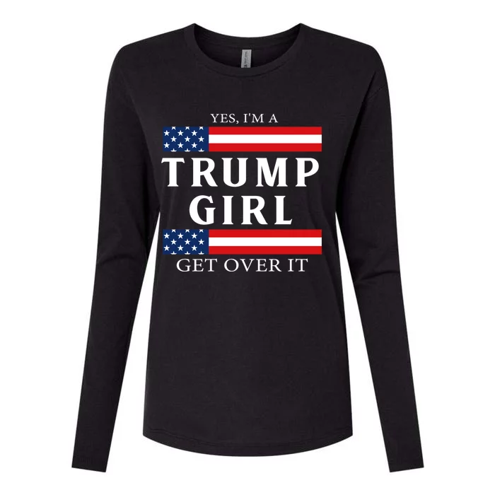 Usa Patriotic Proud Trump Girl Vote America Flag Design Womens Cotton Relaxed Long Sleeve T-Shirt