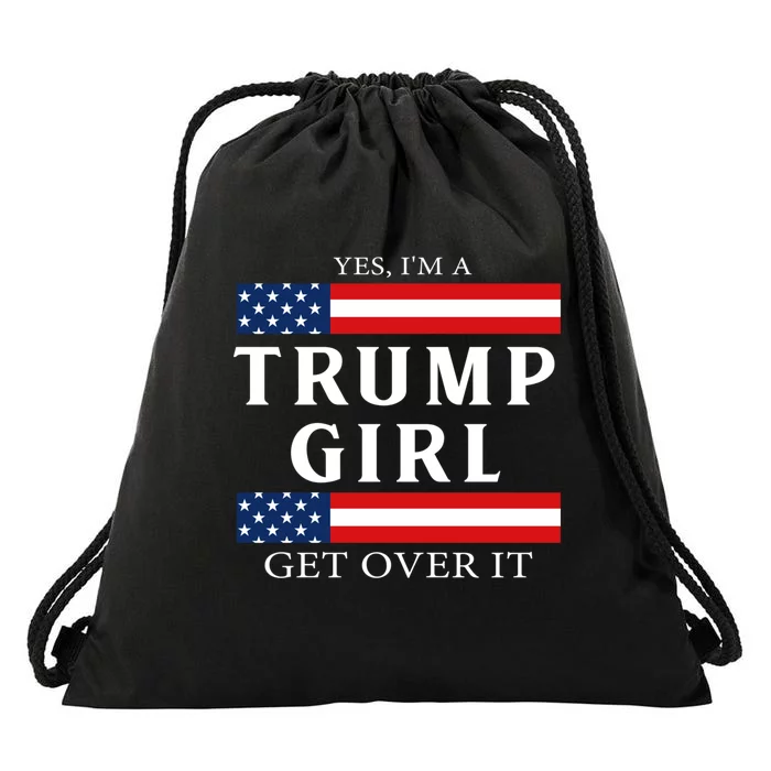 Usa Patriotic Proud Trump Girl Vote America Flag Design Drawstring Bag