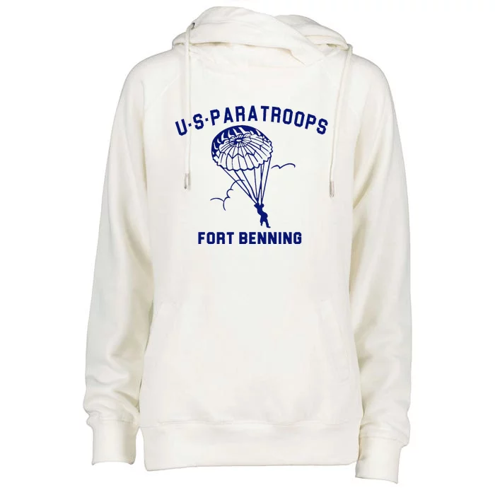 US Paratroops Paratroopers Fort Benning WW2 Womens Funnel Neck Pullover Hood