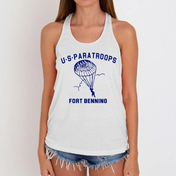 US Paratroops Paratroopers Fort Benning WW2 Women's Knotted Racerback Tank